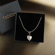 Naszyjniki - Serce - perła : naszyjnik : wyjątkowy prezent PREMIUM - miniaturka - grafika 1