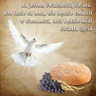Ikony i obrazy sakralne - Baner na Boże Ciało "Ja jestem światłością świata.."150x150 cm - miniaturka - grafika 1