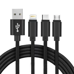 Setty Kabel 3w1 1m Micro Lighnting USB-C Czarny kabel_20190722114647 - Kable USB - miniaturka - grafika 2