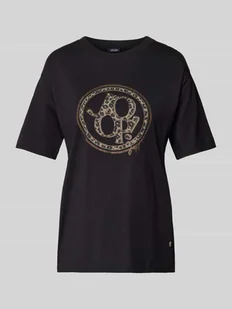 T-shirt z nadrukiem z logo - Koszulki i topy damskie - miniaturka - grafika 1