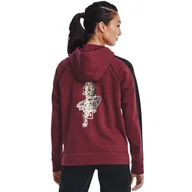 Bluzy sportowe damskie - Damska bluza dresowa rozpinana z kapturem Under Armour UA Chinese New Year - bordowa - UNDER ARMOUR - miniaturka - grafika 1