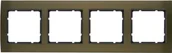 Klawisze i ramki - Berker Ramka potrójna 4-krotna B.3 alu, brązowy/antracyt - miniaturka - grafika 1