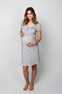 Bielizna ciążowa - Koszula nocna dla przyszłej mamy NOELIA  w serduszka - grafika 1