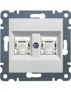 Hager Polo LUMINA2 Gniazdo komputerowe podwójne RJ45 kat. 6 FTP białe WL2180 WL2180 - Gniazdka elektryczne - miniaturka - grafika 1