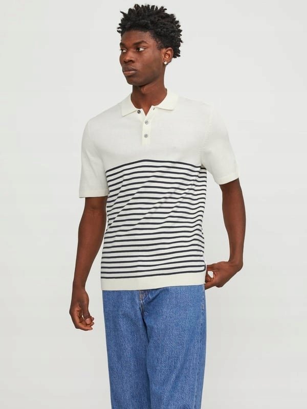 JACK&JONES KLASYCZNA KOSZULKA POLO W PASKI BAWEŁNA XS 7CA