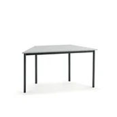 Meble do szkół i przedszkoli - Biurko BORÅS TRAPETS, 1400x700x720 mm, biały laminat, antracyt - miniaturka - grafika 1