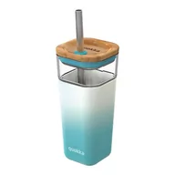 Kubki - Quokka Kubek Quokka Liquid Cube Teal Gradient 540 ml szklany ze słomką 40054 - miniaturka - grafika 1