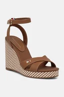 Sandały damskie - Tommy Hilfiger sandały IM RAFFIA SANDAL kolor brązowy FW0FW08224 - miniaturka - grafika 1