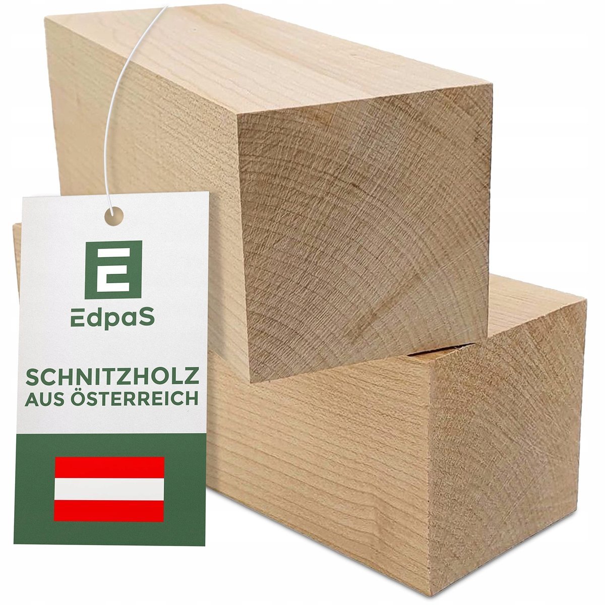 EDPAS Zestaw 2 Klocków z Klonu 20x7x7cm Naturalne Drewno do Rzeźbienia