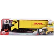Samochody i pojazdy dla dzieci - Samochód DICKIE City Ciężarówka z naczepą DHL 203747018 - miniaturka - grafika 1