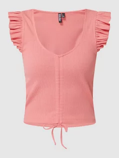 Koszulki i topy damskie - Top z regulowanymi marszczeniami model ‘Tegan’ - grafika 1
