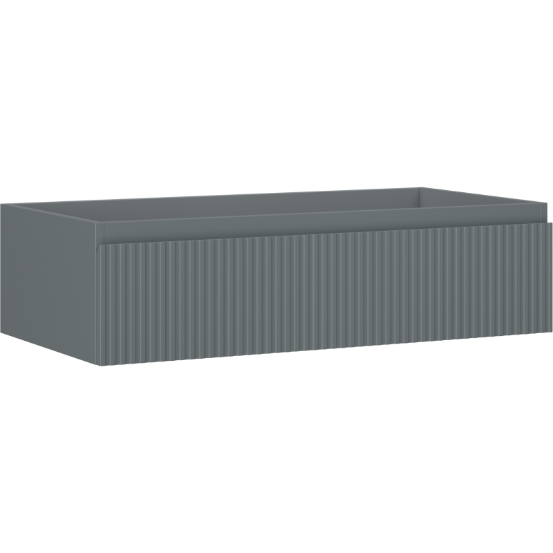 Mexen Rivel szafka łazienkowa podumywalkowa 90 cm, 1 szuflada, ryflowana , grafit mat - 91A20-09023-1-BF66