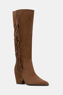 Kozaki damskie - Aldo kozaki zamszowe KAELYA damskie kolor brązowy na słupku 14100210 - miniaturka - grafika 1