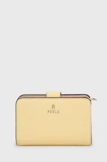 Portfele - Furla portfel skórzany damski kolor żółty - grafika 1