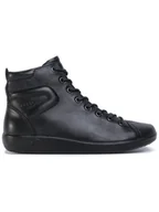 Botki damskie - ECCO Botki Soft 2.0 20652356723 Czarny - miniaturka - grafika 1