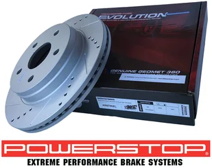 Przednie klocki Z17 + wiercone nacinane tarcze hamulcowe POWERSTOP EVOLUTION Chrysler Aspen - Tarcze hamulcowe - miniaturka - grafika 5