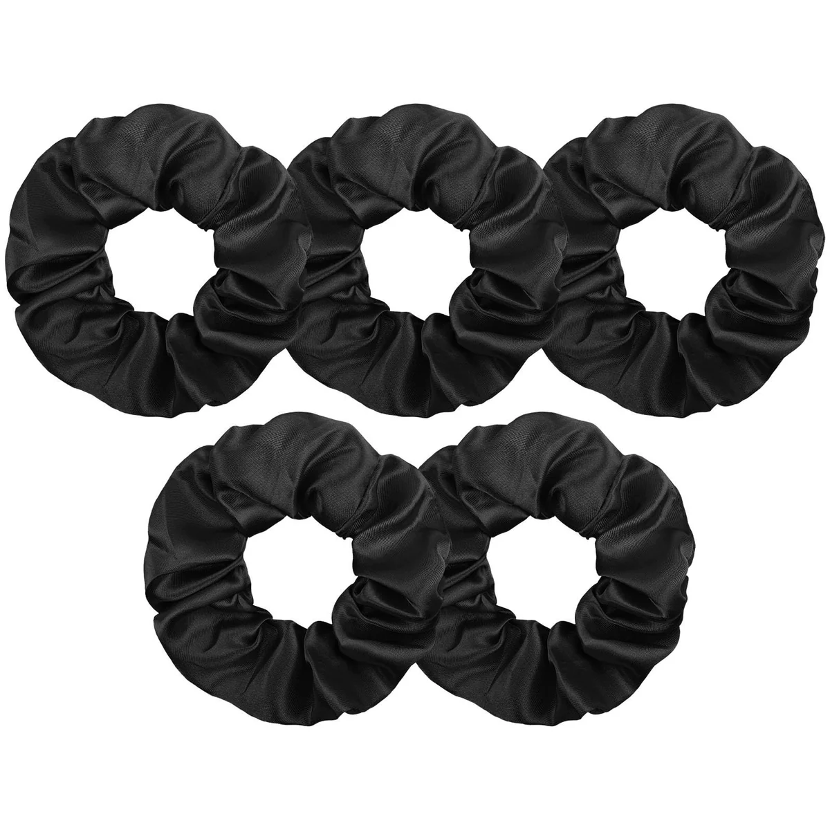 GUMKI SCRUNCHIE SATYNOWE CZARNE DO WŁOSÓW DUŻE 5 SZTUK ZESTAW ELASTYCZNE