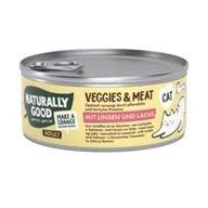 Mokra karma dla kotów - Naturally Good Veggies & Meat 12 x 100 g Soczewica górska i łosoś - miniaturka - grafika 1