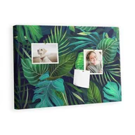 Tablice i flipcharty - Kolorowy Organizer - Tablica Korkowa z Pinezkami - Egzotyczne liście 60x40 cm - miniaturka - grafika 1