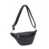 Torebki damskie - Czarna Torebka Saszetka Damska Nerka LUIGISANTO Przez Ramię Praktyczna - miniaturka - grafika 1
