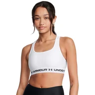 Bielizna sportowa damska - Biustonosz treningowy Under Armour Crossback Mid Bra - biały - UNDER ARMOUR - miniaturka - grafika 1