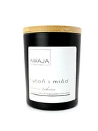 Świece - Świeca sojowa miód i dym – czarna, zapachowa, ręcznie robiona, prezent - miniaturka - grafika 1