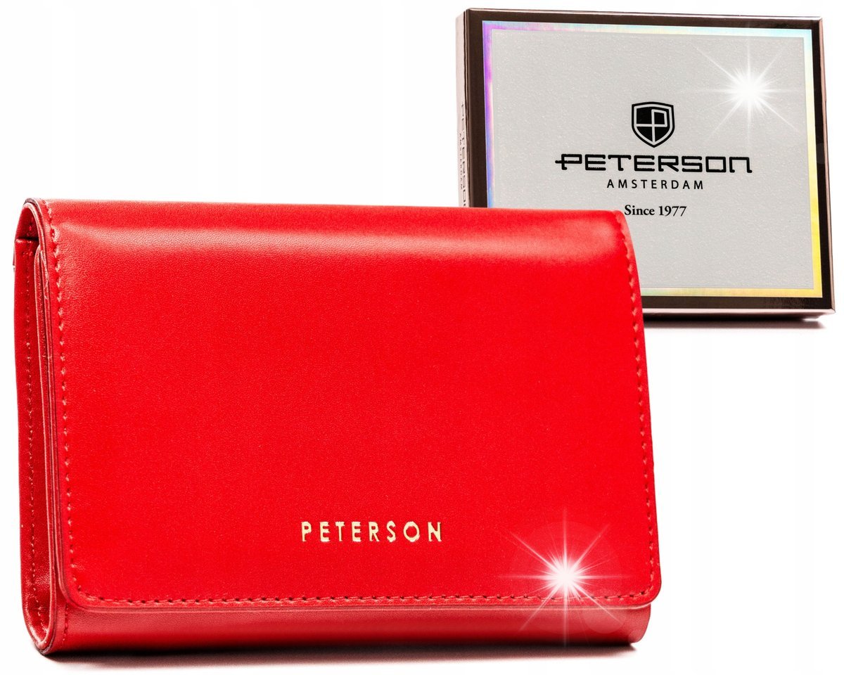 Peterson portfel skóra ekologiczna czerwony - kobieta