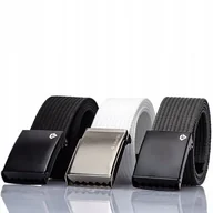 Paski - GRACIO męski pasek parciany x3 STAL BIAŁY CZARNY - miniaturka - grafika 1