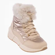 Śniegowce damskie - Buty Damskie Śniegowce Złote Ocieplane Modne Na Zimę 22SN26-5002-GOLD 41 Złoty - miniaturka - grafika 1