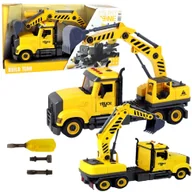 Samochody i pojazdy dla dzieci - Ci����ar��wka do skr��cania Koparka Rozkr��cana Auto ��wiat��o d��wi��k - miniaturka - grafika 1