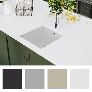 Lumarko Granitowy zlewozmywak jednokomorowy, biały 144869 VIDAXL - Zlewozmywaki - miniaturka - grafika 4