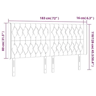Lumarko Zagłówek do łóżka z LED, ciemnoszary, 183x16x118/128cm, tkanina - Inne meble do sypialni - miniaturka - grafika 7