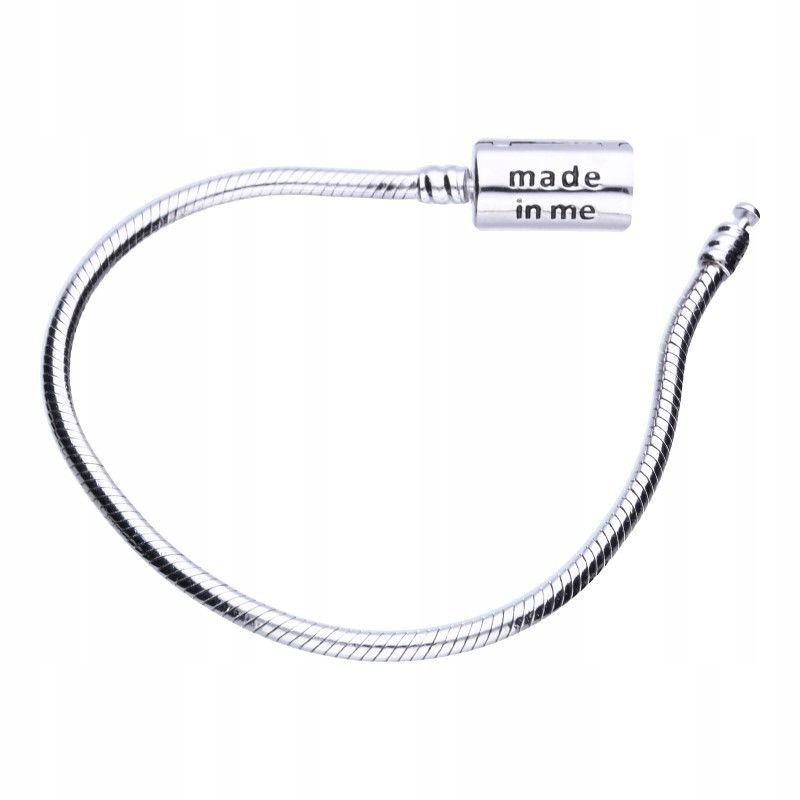 Bransoleta srebrna rodowana bead 875 na prezent bez kamieni 15.23g