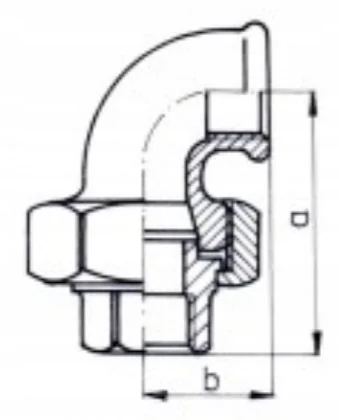 ŚRUBUNEK HOLENDER KOLANKOWY DWUZŁĄCZKA KOLANKOWA OCYNKOWANY FI 1 1/2'' DN40