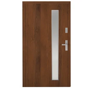Drzwi zewnętrzne aluminiowo stalowe wejściowe Titanium orzechowe 90 prawe Wiśniowski - Drzwi zewnętrzne Drzwi zewnętrzne aluminiowo stalowe wejściowe Titanium orzechowe 90 prawe Wiśniowski - Drzwi zewnętrzne - miniaturka - grafika 1