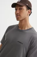 Koszulki męskie - Superdry t-shirt bawełniany męski kolor szary gładki - miniaturka - grafika 1