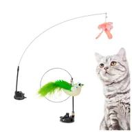 Zabawki dla kotów - Zabawka Dla Kota Wędka Mysz Myszka Z Piórkami Dzwoneczek 95Cm - miniaturka - grafika 1