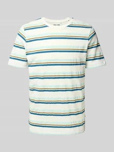 T-shirt z prążkowanym, okrągłym dekoltem model ‘JAMAS’ - Koszulki męskie - miniaturka - grafika 1