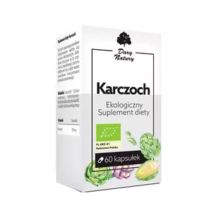 Dary Natury Mirosław Angielczyk, Koryciny 73,17-31 Karczoch BIO 60 KAPSUŁEK (550 mg) 000-8D2C-55694 - Zdrowa żywność - miniaturka - grafika 1