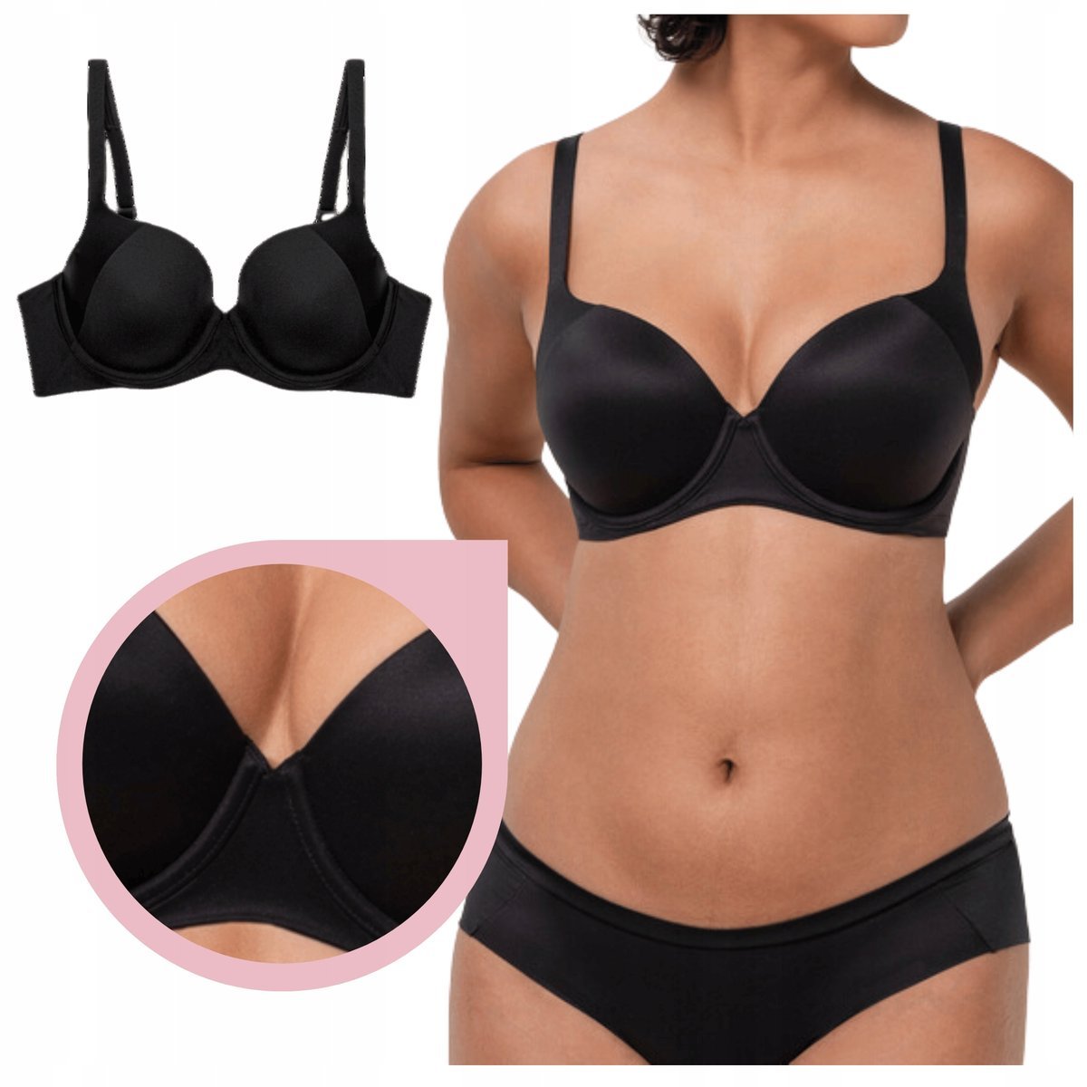 Triumph Body M-up soft touch WP biustonosz czarny gładki usztywniany - 90C