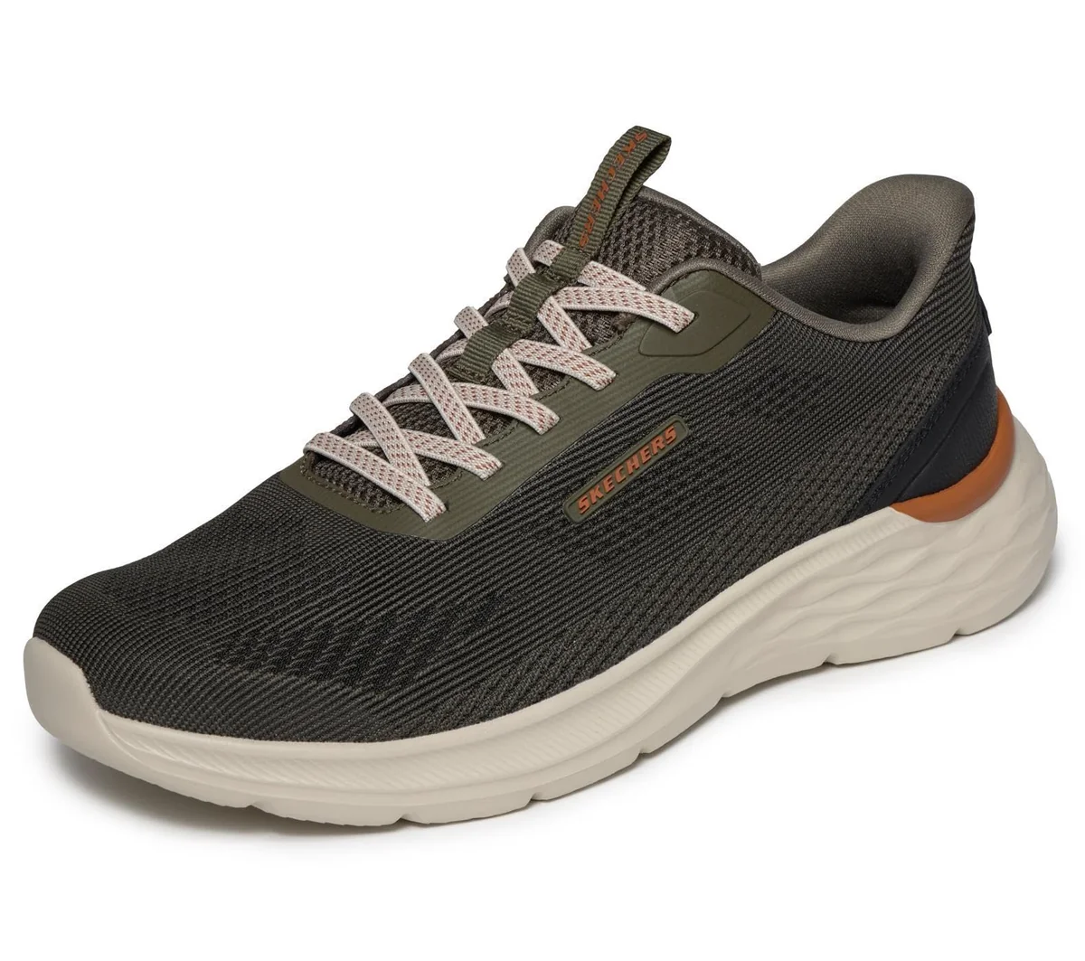 Skechers Męskie trampki Garner, oliwkowa siateczka/syntetyk, 44 EU