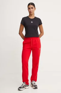 adidas spodnie dresowe Essentials kolor czerwony gładkie IY1634 - Spodnie damskie - miniaturka - grafika 1