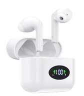 Słuchawki - Słuchawki bezprzewodowe douszne BLUETOOTH Air Buds SPORTOWE BIAŁE IPX6 - miniaturka - grafika 1