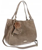 Torebki damskie - Torebka Damska Shopperka włoska marka CHARRO Pojemna A4 Torba CH6626 Beżowa - miniaturka - grafika 1