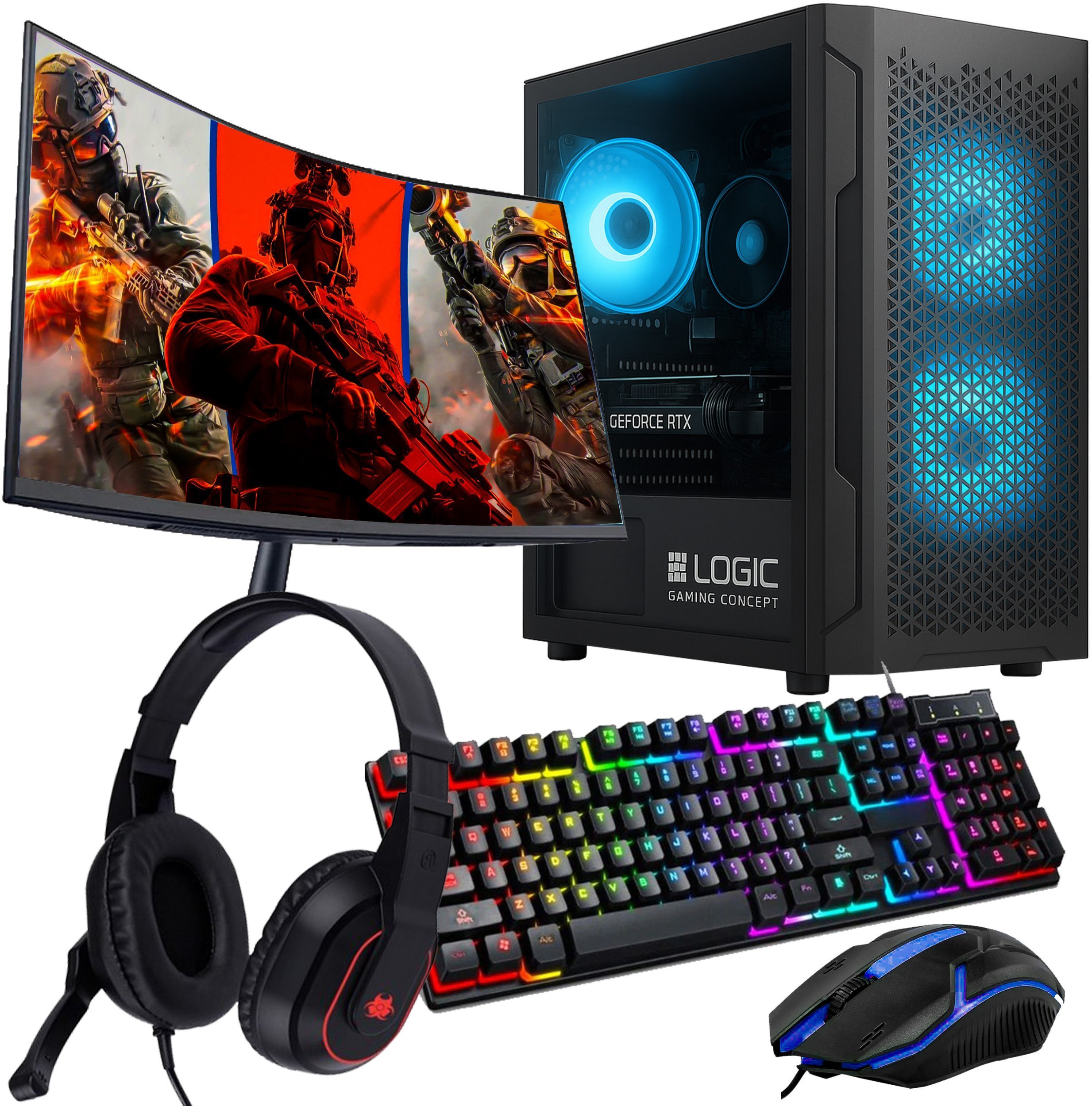 Komputer gamingowy Z MONITOREM Intel I5 14400F RTX 5070 64GB /2TB WIN11