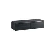 Szafki łazienkowe - Szafka pod umywalkę wisząca Letto 120x45.1x28.6 cm czarny beton Szynaka-Meble - miniaturka - grafika 1