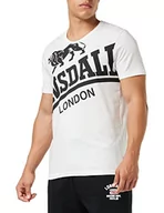 Koszulki męskie - Lonsdale Męski T-shirt Symondsbury, biały/czarny, XL - miniaturka - grafika 1