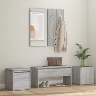 Ławki do przedpokoju - Lumarko Zestaw mebli do przedpokoju, szary dąb sonoma - miniaturka - grafika 1