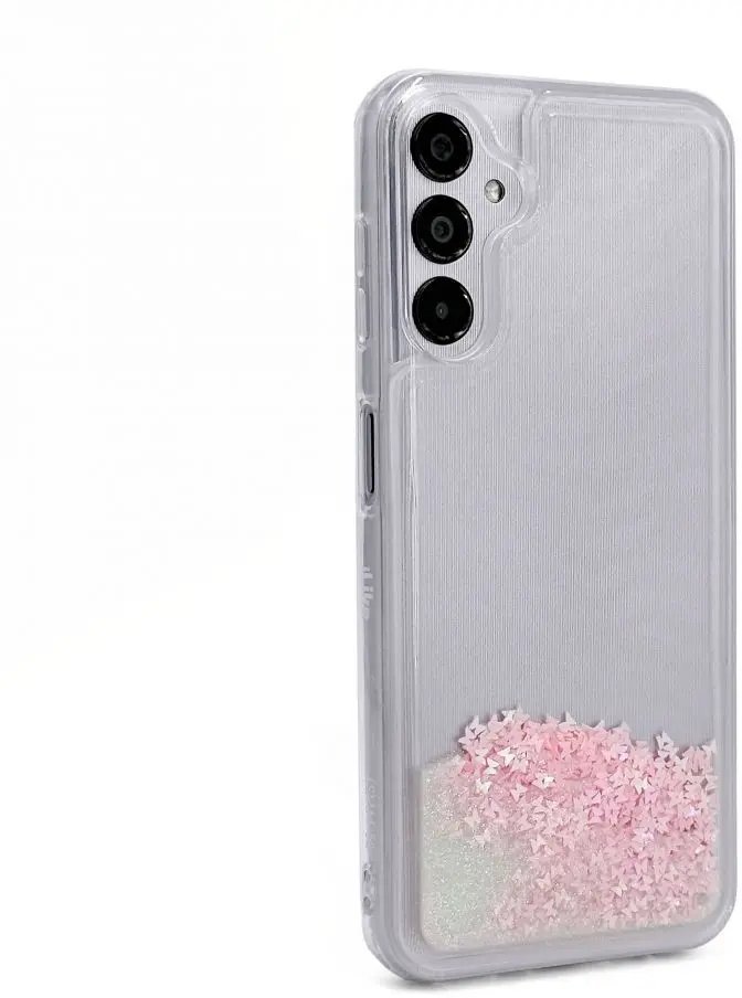 iLike Tylny pokrowiec Samsung Galaxy A14 5G Silicone Case Water Glitter Pink ILISAMA14SWGP