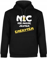 Bluzy męskie - BLUZA MĘSKA Z KAPTUREM PREZENT DLA EMERYTA DZIADKA DZIADEK CZARNA R-XXL A24 - miniaturka - grafika 1